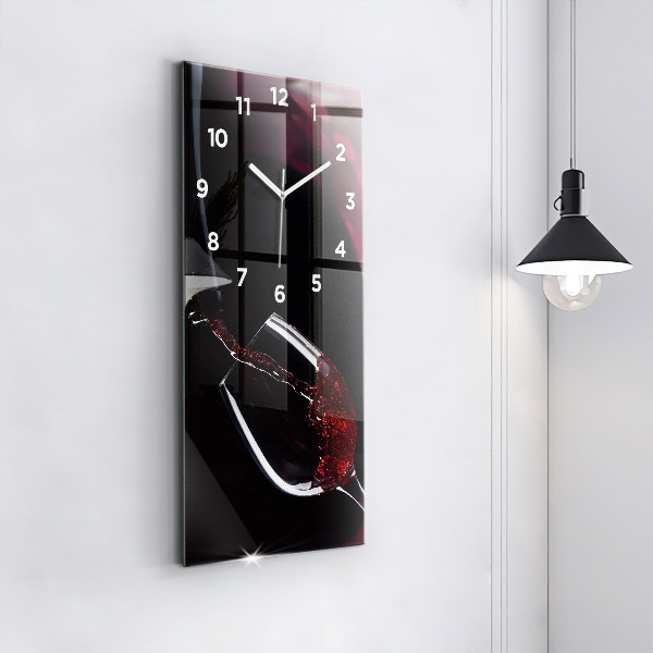 Reloj de cristal vertical Vino tinto - espejomat.es