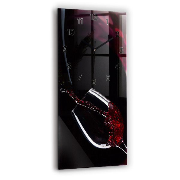 Reloj de cristal vertical Vino tinto - espejomat.es