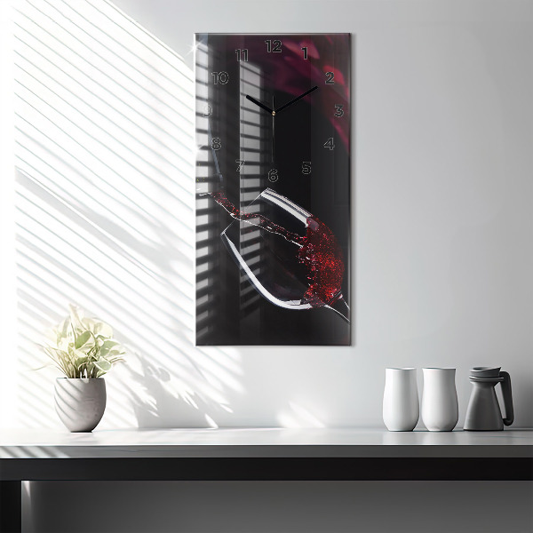 Reloj de cristal vertical Vino tinto - espejomat.es