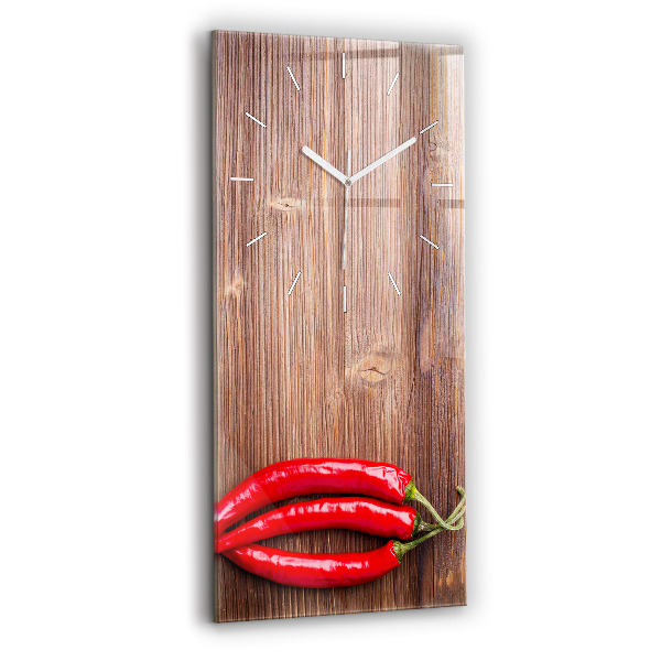Reloj de vidrio vertical Pimentón - espejomat.es