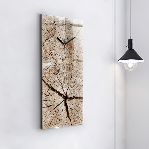 Reloj de cristal vertical Viejo tronco de madera - espejomat.es
