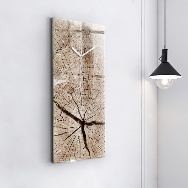 Reloj de cristal vertical Viejo tronco de madera - espejomat.es