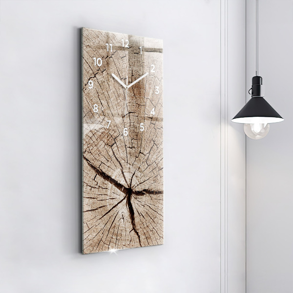 Reloj de cristal vertical Viejo tronco de madera - espejomat.es