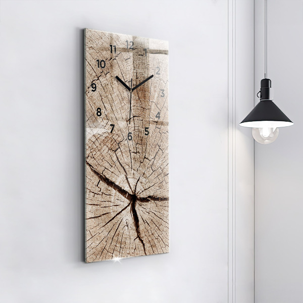 Reloj de cristal vertical Viejo tronco de madera - espejomat.es
