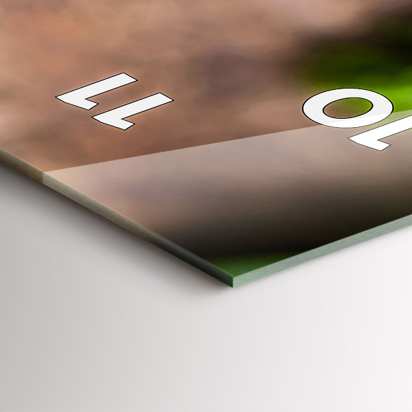 Reloj de cristal vertical Hojas de albahaca - espejomat.es