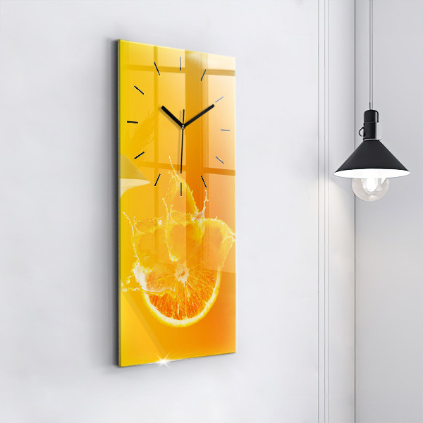 Reloj de vidrio vertical Naranja - espejomat.es
