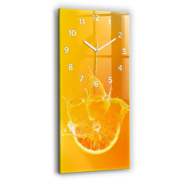 Reloj de vidrio vertical Naranja - espejomat.es