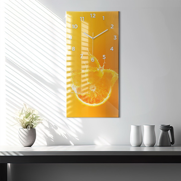 Reloj de vidrio vertical Naranja - espejomat.es