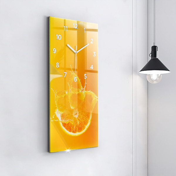 Reloj de vidrio vertical Naranja - espejomat.es