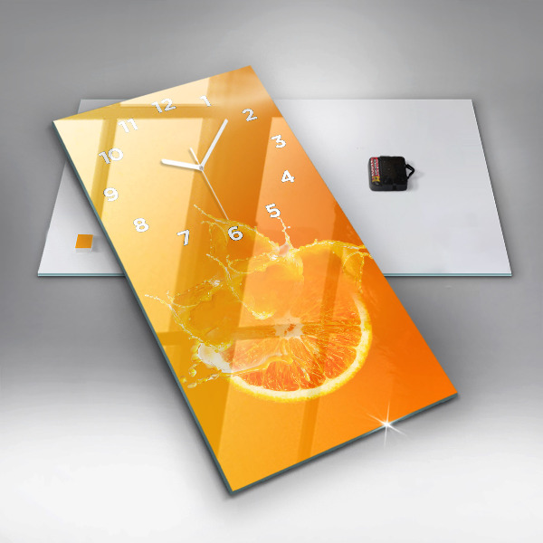 Reloj de vidrio vertical Naranja - espejomat.es