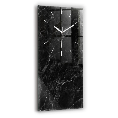 Reloj de cristal vertical Mármol oscuro - espejomat.es