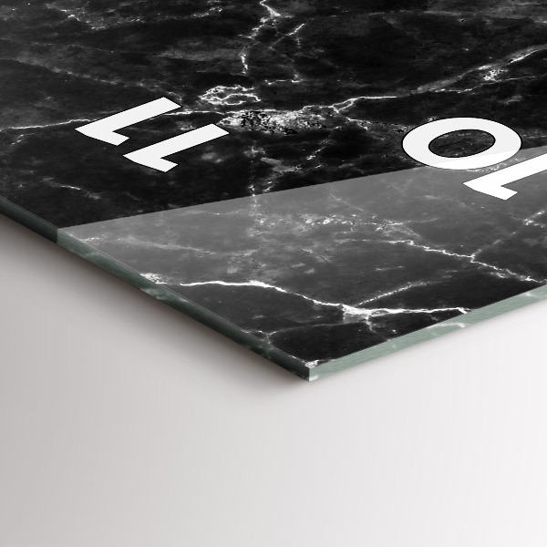 Reloj de cristal vertical Mármol oscuro - espejomat.es