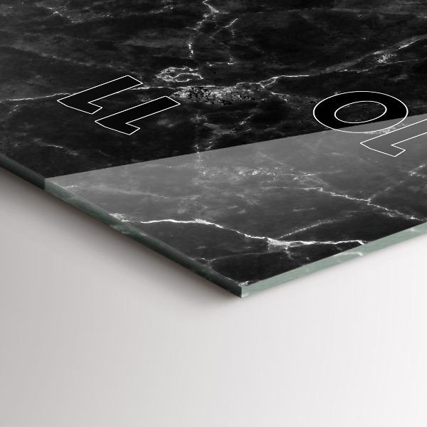 Reloj de cristal vertical Mármol oscuro - espejomat.es