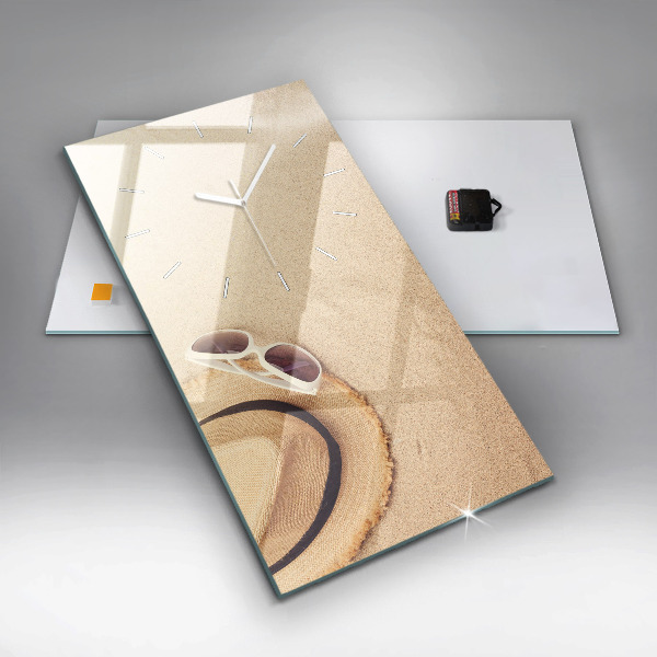 Reloj de cristal vertical Abstracción dorada - espejomat.es