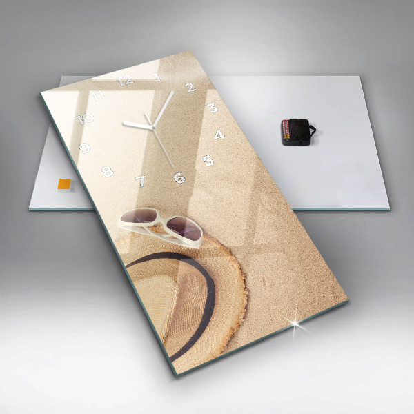 Reloj de cristal vertical Abstracción dorada - espejomat.es