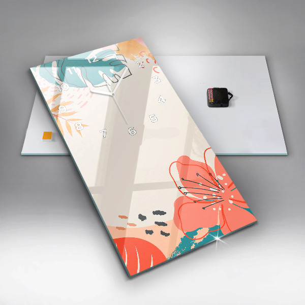 Reloj de vidrio vertical Plantas hawaianas - espejomat.es