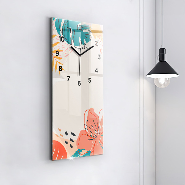 Reloj de vidrio vertical Plantas hawaianas - espejomat.es