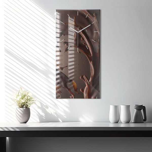 Reloj de vidrio vertical Olas de cacao - espejomat.es