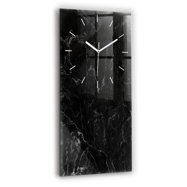 Reloj de cristal vertical Mármol negro - espejomat.es