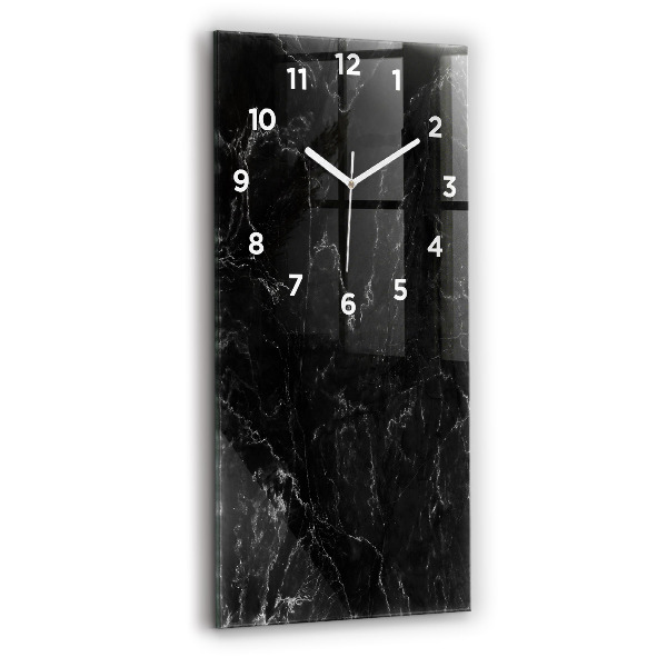 Reloj de cristal vertical Mármol negro - espejomat.es