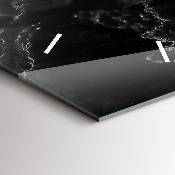 Reloj de cristal vertical Mármol negro - espejomat.es