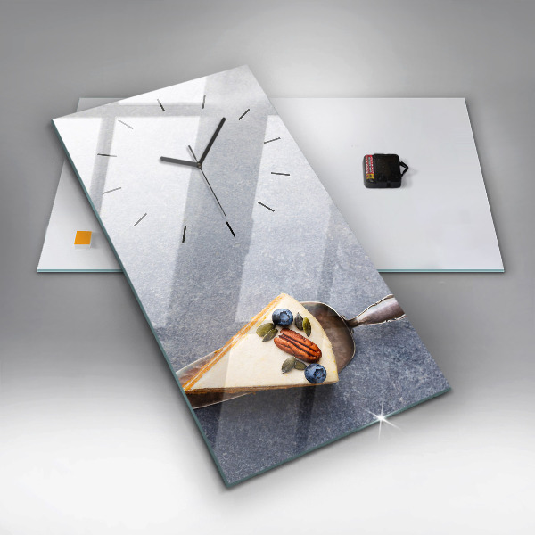 Reloj de vidrio vertical Pedazo de pastel - espejomat.es