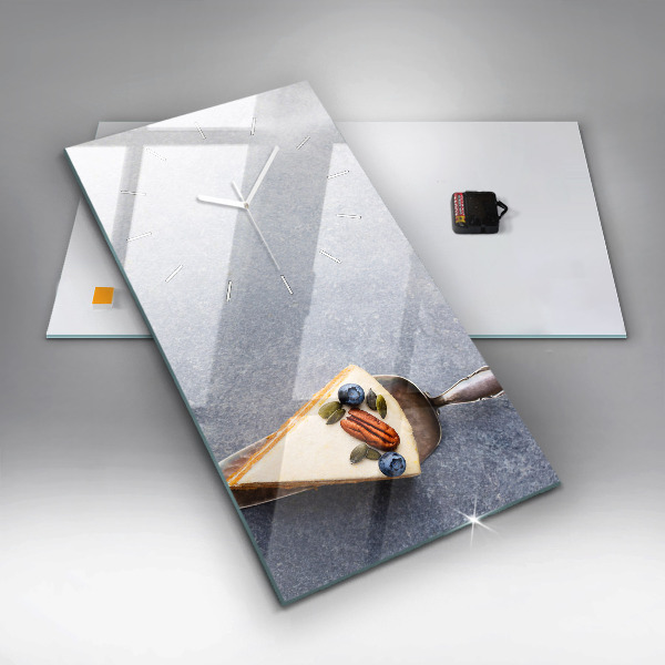 Reloj de vidrio vertical Pedazo de pastel - espejomat.es