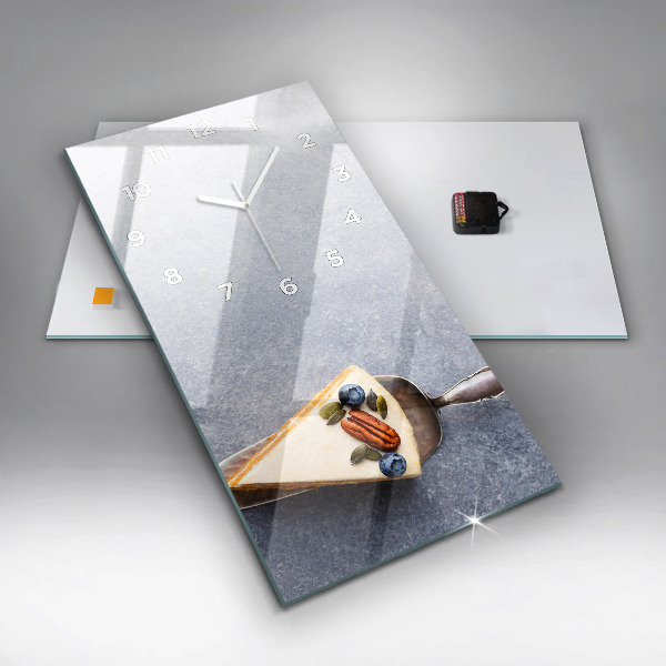 Reloj de vidrio vertical Pedazo de pastel - espejomat.es