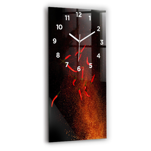 Reloj de cristal vertical Pimientos picantes - espejomat.es