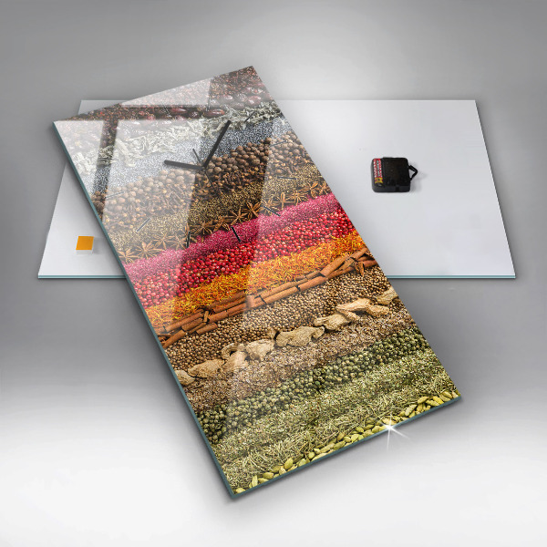 Reloj de vidrio vertical Filas de especias - espejomat.es