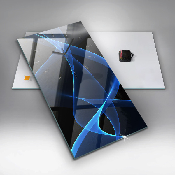 Reloj de cristal vertical Líneas azules - espejomat.es