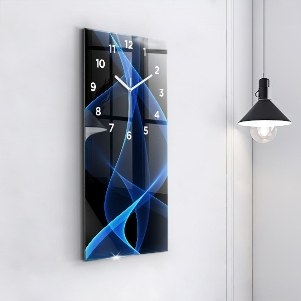 Reloj de cristal vertical Líneas azules - espejomat.es