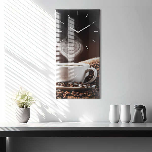 Reloj de vidrio vertical Taza de café - espejomat.es
