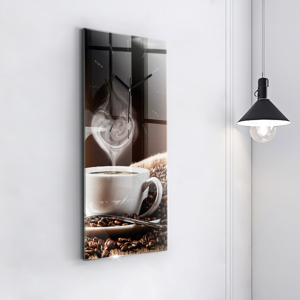 Reloj de vidrio vertical Taza de café - espejomat.es