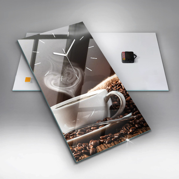 Reloj de vidrio vertical Taza de café - espejomat.es