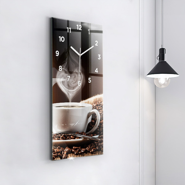 Reloj de vidrio vertical Taza de café - espejomat.es