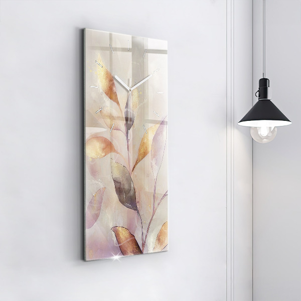Reloj vertical Hojas abstractas boho - espejomat.es