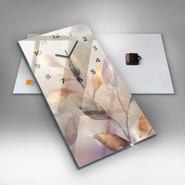 Reloj vertical Hojas abstractas boho - espejomat.es