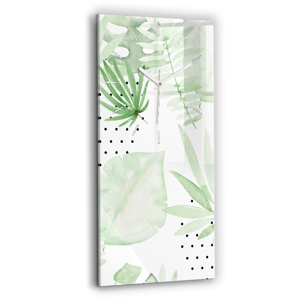 Reloj vertical Hojas verdes - espejomat.es