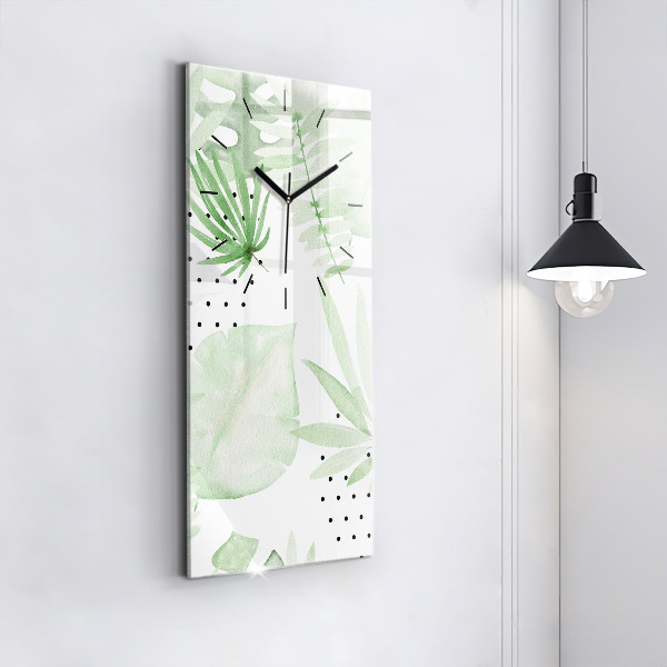 Reloj vertical Hojas verdes - espejomat.es