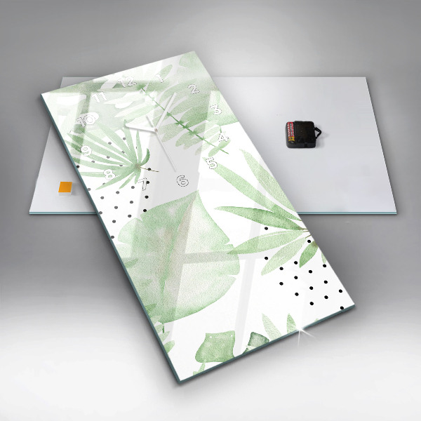 Reloj vertical Hojas verdes - espejomat.es