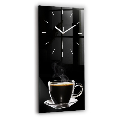 Reloj de cristal vertical Café negro - espejomat.es