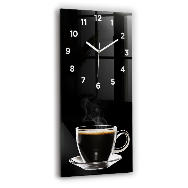 Reloj de cristal vertical Café negro - espejomat.es