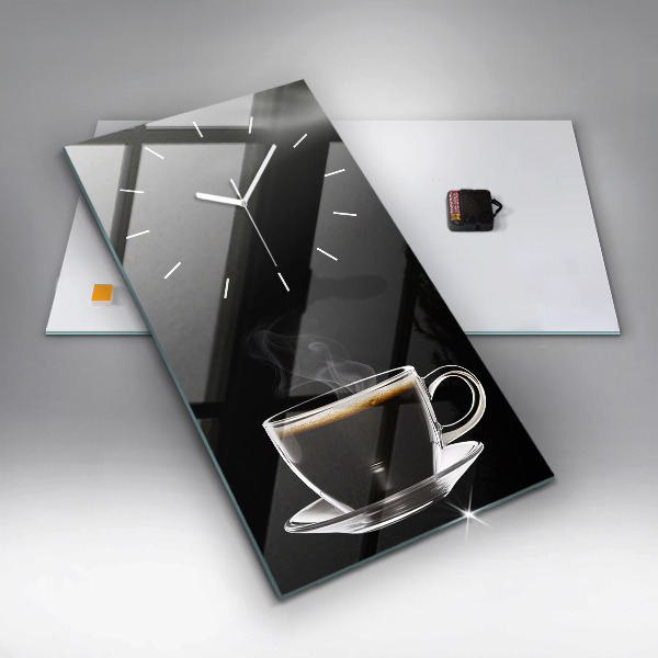 Reloj de cristal vertical Café negro - espejomat.es