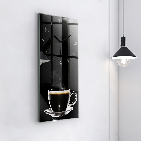 Reloj de cristal vertical Café negro - espejomat.es