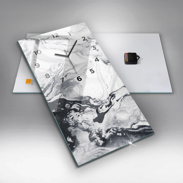 Reloj vertical Abstracción tinta mármol - espejomat.es