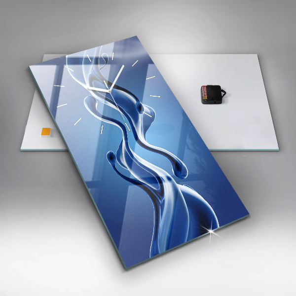 Reloj de vidrio vertical Líquido abstracto - espejomat.es