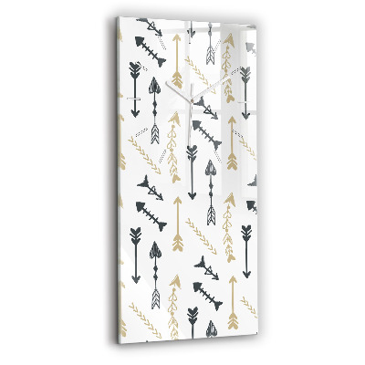 Reloj de vidrio vertical Patrón geométrico hipster - espejomat.es