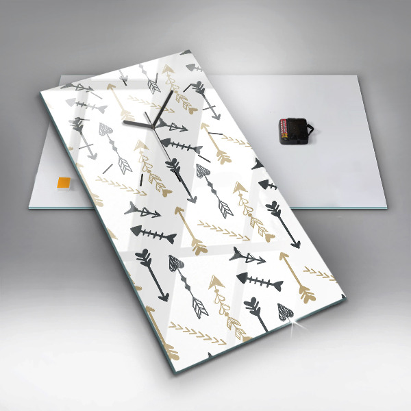 Reloj de vidrio vertical Patrón geométrico hipster - espejomat.es