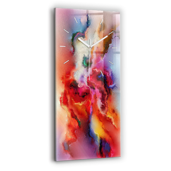Reloj de cristal vertical Pintura derramada - espejomat.es